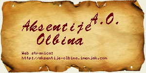 Aksentije Olbina vizit kartica